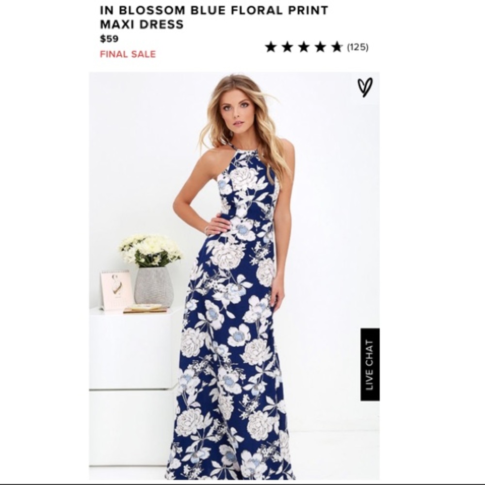 Blue flower Maxi dress